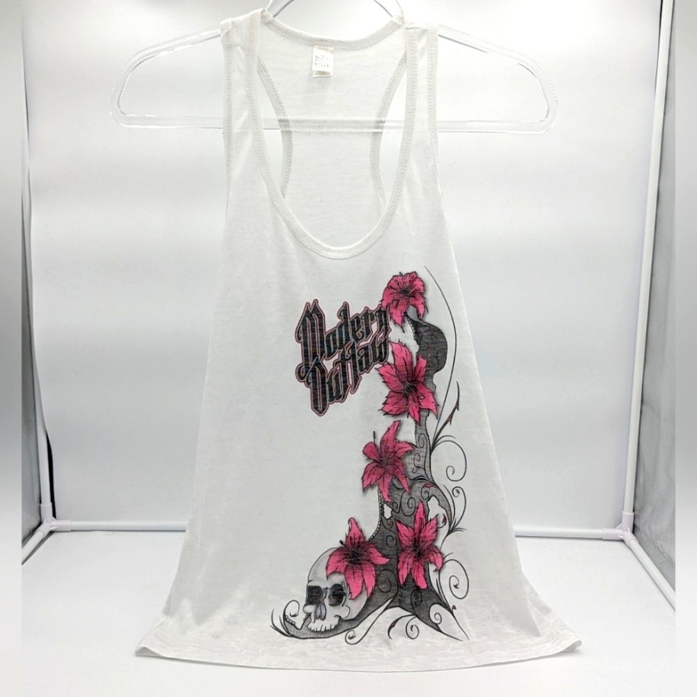 Savi Women's White Tank Top Modern Outlaw Large